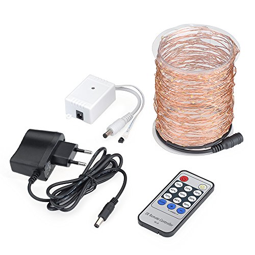 VicTsing Wasserdicht 39ft 6V String Sternenhimmel leuchten mit 240 Warm weißen LEDs, Kupferdraht, CE, RoHS, UL-Zertifizierung, DC1000mA Netzteil für draußen Indoor Hochzeit Partei DIY - 8