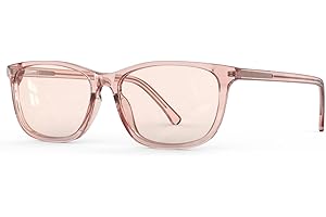 Bloomoak Gafas para migraña con tinte rosa, gafas FL-Flex para aliviar la sensibilidad a la luz con pantalla LED fluorescente, fotofobia y fatiga visual