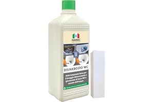 MARBEC DISINKROSTO WC 1LT Disincrostante forte per wc, elimina incrostazioni di calcare e ruggine. Perfetto per wc, cassette e sanitari, garantisce una pulizia profonda ed efficace.