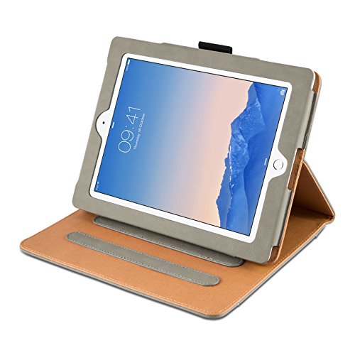 iPad 4 Hülle – JAMMYLIZARD Ledertasche Smart Cover mit Standfunktion (mit Retina) für iPad 4. 3 & 2, OLIVGRAU & HONIG, [MIT STIFT-HALTER] - 3
