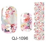 Nail Art Stickers Full Wrap Space Design- Flower Nail Sticker Tattoo - FashionLife
