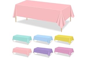 QUERICKY 12 Pack Pastel Tablecloths, 220x130cm Ice Cream Colorful Rectangle Table Covers, Pastel Rainbow Mix Color Decorations for Birthday, Rainbow Party, Ice Cream Themed Party, Baby Shower