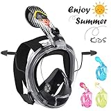 HENGBIRD Masque de Plongée Enfant Masque Snorkeling Antibuée Anti-Fuite Lunettes de Plongée Plein Visage 180° Visible Support pour Caméra Sport