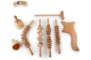 MADEROTERAPIA ESTÉTICA ESPAÑA M DORI LOPEZ Kit de thérapie par le bois anti-cellulite Classic Prime | Madérothérapie | kit composé de 9 éléments | Fabriqué en bois résistant par Maderotherapy Store | Comprend un DVD de cours