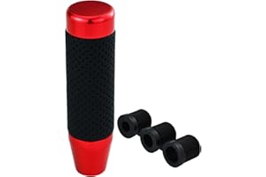 Temzzer Gear Shift Knob 5 Inch Shifter Lever Head Aluminium for Most Manual Automatic Vehicles (Red)