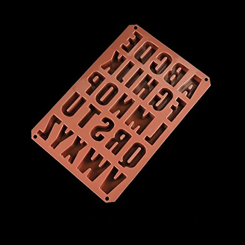Musuntas 26 Englische Buchstaben Schokoladenformen Silikon Seifenform Kerzenformen Kueche Baking Niedliche spielzeug Silikonform Fondant Schokoladenform 34*22.5*2.5CM - 2