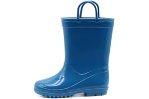 EUXTERPA Kids Wellies Boys Girls Waterproof Wellington Boots, Toddler Child Solid Color Welly Boots for Outdoor