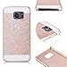 Produktbild Galaxy S6 Hülle, MOMDAD Glitzer Glitter Bling Shining Case Cover für Samsung Galaxy S6 Schutzhülle Ultra Thin Dünn Luxus PC Hart Strass Abdeckung Telefonkasten Anti-Kratzer Stoßdämpfende Handy Tasche Schale - Gold