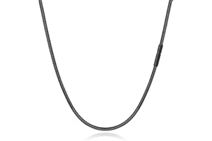 TempBeau Leder Halskette Männer Lederkette Damen - 2/3MM Lederkette mit Verschluss aus Edelstahl für Herren Frauen, 45/50/55CM Lederhalsband Männer für Schwimmen Surfen Tauchen Baden