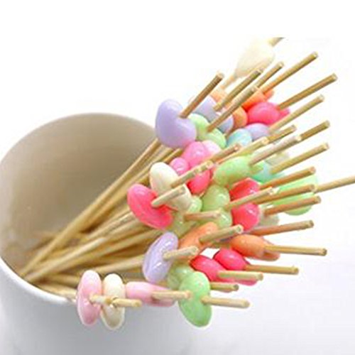 100x Demarkt Cocktailspieße Cocktail Picks Partypicker Deko Picker Herz Bunt - 4