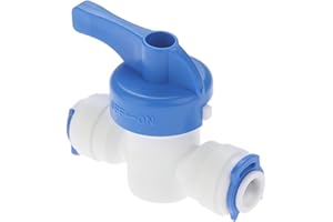 Yetaha RO Straight 1/4" Inch OD Push Fit Connector Hose Quick Connection Control Fittings Plastic Water Ball Valve Reverse Osmosis Water Filter System Water Pipe for Water Filter Dispensers