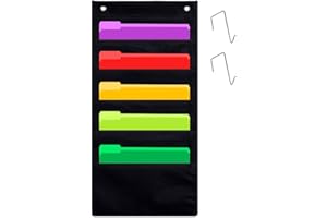 VEEU Colgar Archivos de Pared Organizador de Carpetas para Colgar Organizador de archivos de pared Colgante de 5 Ranuras para Trabajo pesado Almacenamiento de Suministros para el Hogar de Oficina