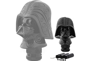 JINGLINGKJ Gałka zmiany biegów imitująca prawdziwy drążek ręczny Darth Vader AT MT samochodowa uniwersalna modna głowica dźwigni zmiany biegów z 3 rodzajami adapterów (czarna)