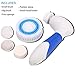ACEVIVI Skin Cleansing Face and Body Brush Microdermabrasion Exfoliator System Multi-functional 4 in 1 Face and Body Brush, Water Resistant, Deep Pore Cleaning, Blue