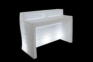 Kloris Bancone Banco Reception illuminato, per interni ed esterni. Cm 145x72,5. Made in Italy.