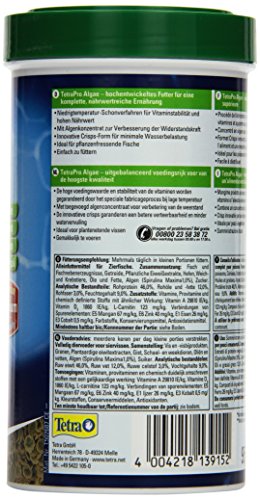 Tetra Pro Algae Premiumfutter (für alle tropischen Zierfische, mit Algenkonzentrat zur Verbesserung der Widerstandskraft, Vitaminstabilität und hoher Nährwert, Spirulina-Alge), 500 ml Dose - 4