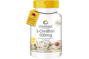 ‎WARNKE VITALSTOFFE L-Ornithin Kapseln - 500mg L-Ornithin pro Kapsel - 100 Kapseln - hochdosiert & vegan - Aminosäure | Warnke Vitalstoffe - Deutsche Apothekenqualität