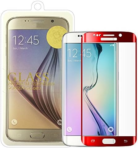 [SZEETECH] Samsung Galaxy S6 Edge High Defintion 3D Curved Tempered Glass Screen Protector-Full Coverage Screen Film,Anti Scratches/Bubble-Free/Fingerprint Free 9H for S6 Edge[Red]