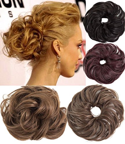 Haute For Diva's Celebrity Inspired Large Wavy Hair Scrunchie Elastic Band Wrap Up Style