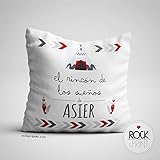  Cojín Infantil / Almohadón Guardería Tipi. Personalizado 40x40 cm, incluye relleno. Elige el color del diseño. Regalo de Nacimiento. Guardería. Decoración Cuna.