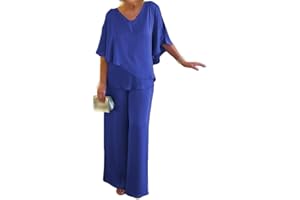 FANOIES Traje tipo túnica gris de doble capa para mujer, 2 piezas, talla grande, vestidos de madre de la novia, trajes de pantalón