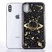 Produktbild Hülle für iPhone X, Hülle für iPhone 10, CrazyLemon 3D Prägung Golden Bling Funkeln Saturn Star Mond Design Weich Slim Silikon Dünn Case Cover TPU Schlank Bumper Handyhülle Soft Kratzfest Schutzhülle für iPhone X iPhone 10 5.5 Zoll - Black
