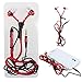 Produktbild Asnlove In-Ear Kopfhörer mit Reißverschluss Kabel Zipper Design Mikro und ON/OFF Funktionen 3.5mm Stereo Stecker für Smart Phones,Tablet PC wie Apple iPhone,Samsung Galaxy,Sony Xperia,Huawei,Ipad(Rot)