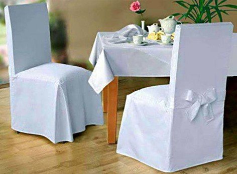 Stuhlhusse Husse mit Kellerfalte in ecru /zart-creme von Esprito - 7