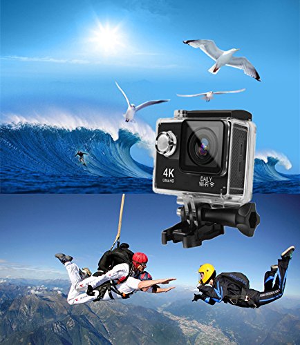 HTKJ Original 4K Dual Display Mini Ultra HD 1080P WiFi DV Action Waterproof Sports Camera||Wasserdichte Sportkamera Camcorder mit Fernbedienung ¡ - 4