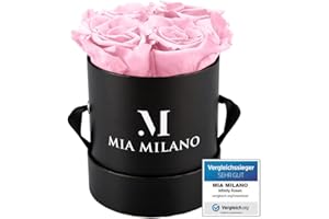 ‎MIA MILANO Infitnity Rosen in Box I Schwarze Rosenbox mit echten konservierten Blumen - Geschenk für Sie - Flowerbox 3 Jahre haltbar