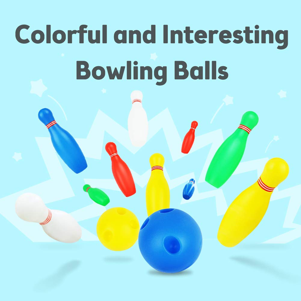 Akokie Birilli Bowling Set Colorato Palla Da Bowling Giocattoli Gioco Di Sport Per 3 12 Pezzi Faceshopping