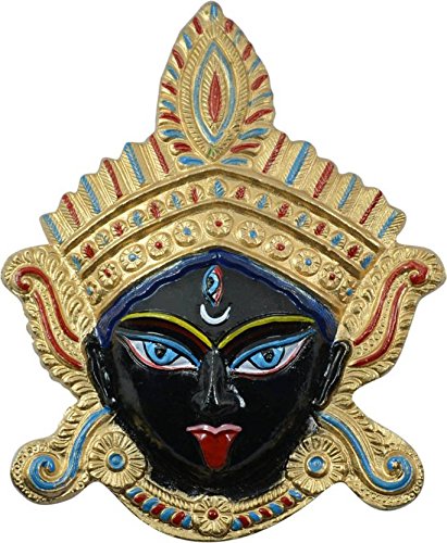 JSK Collection Feng Shui Beautiful Maa Kali Face Murti Idol Statue Sculpture Wall Hanging, Good Luck & Brings Prosperity Decorative Showpiece
