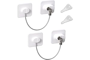 Carehabi 2PCS Securite Fenetre Enfant, Securite Fenetre, Serrures de Porte du Réfrigérateur Bloque Porte Placard avec 2 Clés pour Enfants pour Armoire Tiroir Laveuse