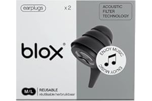 Bouchons d'oreille BLOX Music - Musique - Noir - Protection auditive - Musique - Festivals - 19 SNR