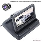 Autoxygen Car 4.3 inch Rear View Full HD Foldable Dashboard Screen And 8 LED Night Vision Waterproof Reserve Parking Camera