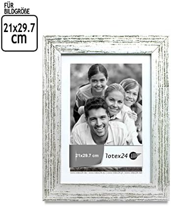 Silver Wooden Photo Frame Retro Glass Panel Size 21 x 29.7 cm)