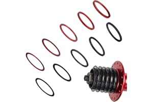 STCRERAG 10 Pcs Bike Spacer Bike Bicycle 7 8 9 10 11 Speed Cassette Washer Ultra-Light Flywheel Hub Spacer Aluminium Alloy Bicycle Bottom Bracket Washer for Mountain Bike Road Bike(Black & Red)