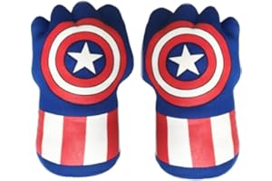 RecontraMago Guantes de Super Héroes para Niños y Adultos - Divertidos Guantes Tejido Fuerte - Hulk Capitan America - Superheroes (Capitan America)