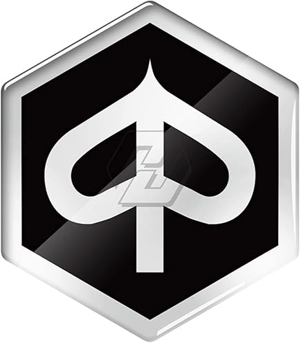 Emblem Front Logo 42x48mm - 6-eckig Für Piaggio MP3, Beverly, Liberty, X7-X10