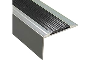 Stair Edge Nosing Trim - 900mm x 46mm x 30mm - Anti Slip Tread - Nose Edging - Screw Down by FloorPro® (Silver)
