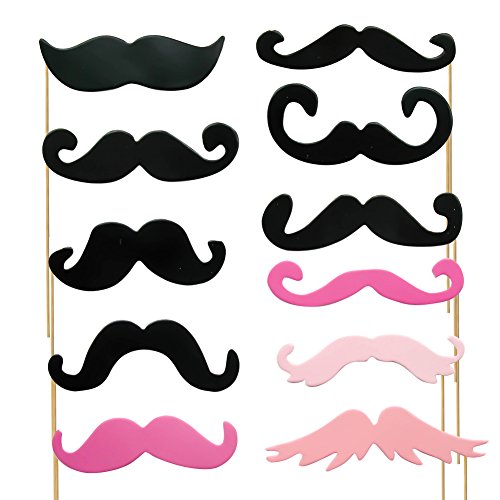 TOAOB Party Foto Fotorequisiten Fotoaccessoires für neujahr hochzeit geburtstag party abschlussfeier etc masken schnurrbart lippen brille krawatte tabakspfeife hüte bärte Photo Booth Props Set Packung mit 44 Stück - 2