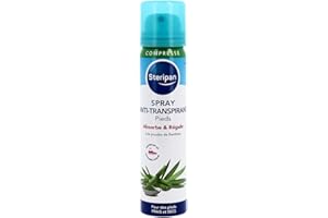 Steripan - Spray Anti-Transpirant Pieds - Absorbe et Régule - Format Compressé - Neutralise les Mauvaises Odeurs - Pour Pieds Frais et Secs - 75ml