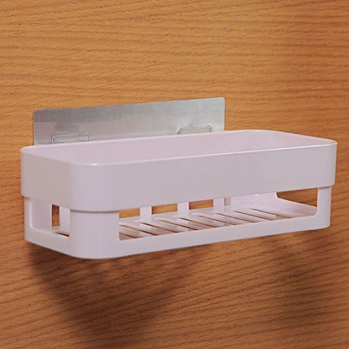 CrazySell Eco-friendly Plastic Multi-function Suction Cup Organizer Holding Shampoo Toothbrush Razor Sponge Storage for Bathroom Lavatory Kitchen Shower Basket Toiletry Shower Shelf (White)