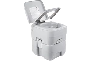 Senhill Toilette Portatile 20L Toilette da Campeggio per Esterni con Doppia Uscita Mobile Chimico Toilette Maniglia WC Chimico Toilette Toilette da Viaggio con Serbatoio Staccabile