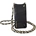Price comparison product image Bandolier [Libby] Case For iPhone X Black Real Designer Pebble Leather With GOLD Hardware PhoneCase For iPhoneX Cell ONLY. Cross-Body Strap Cell Case for Credit Cards. Phone Purse Handsfree.