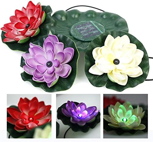 Anera Solar Lotus Light Power Color Changing Floating Led Flower Lamp Garden Pool Pood Nightlight Waterproof for Party Festival Christmas Decoration