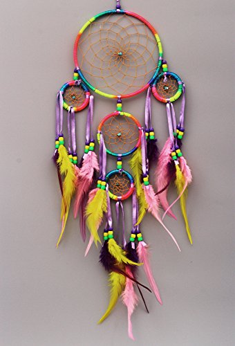 vgia Traumfänger Regenbogen Handgefertigt Weiß Groß Dreamcatcher indischen Gute Träume