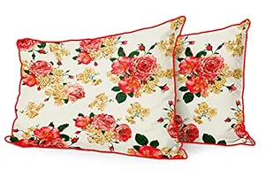 DreamVio Jute Fabric Printed Decorative Pillow/Throw/Cushion Covers for Living Room, Bed Room, Sofa,Chairs,Pillow Cases, Pillow Covers Set of 2, Size 12x18 Inches Style210