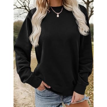 Sweatshirt Femme Velours Côtelé Col Rond Manches Longues – Couleur Unie Confort Quotidien – Pull Décontracté Doux Et Chaud Pour Maison, Sorties & Travail