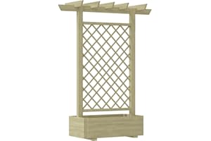 vidaXL Jardinière Pergola Arceau à Rosiers Plante Grimpante Jardin Voute Bois